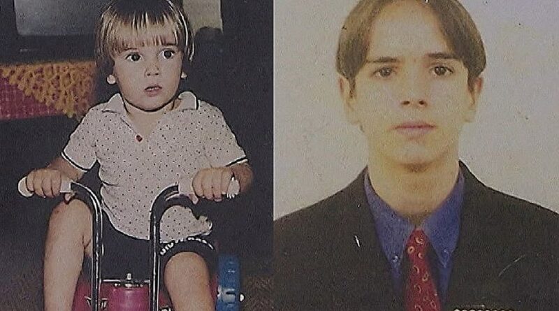 Lucas Terra ainda criança à esquerda e já adolescente à direita