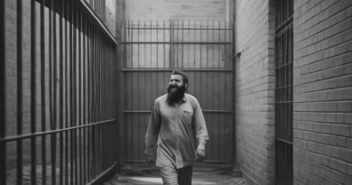 Homem sorrindo saindo da prisão pelo regime semiaberto