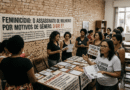 Mulheres organizando manifestação contra feminicídio